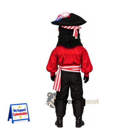 Pirate Captain Mascot Costume - Striped Hat Pirate Captain Mascot Costume - Striped Hat