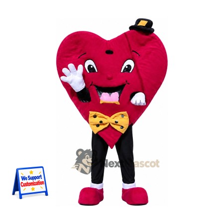 Heart Mascot Costume - Top Hat for Parades Heart Mascot Costume - Top Hat for Parades