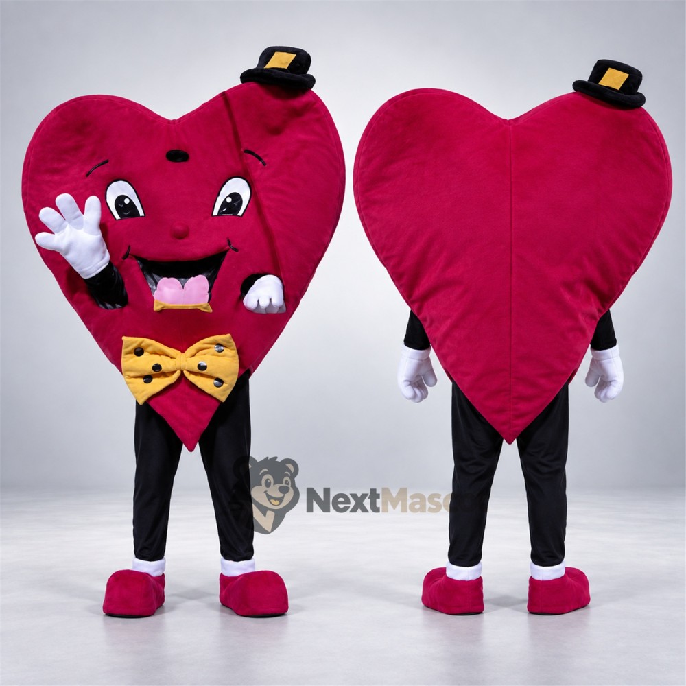 Heart Mascot Costume - Top Hat for Parades Heart Mascot Costume - Top Hat for Parades