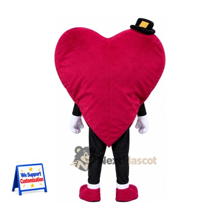 Heart Mascot Costume - Top Hat for Parades Heart Mascot Costume - Top Hat for Parades