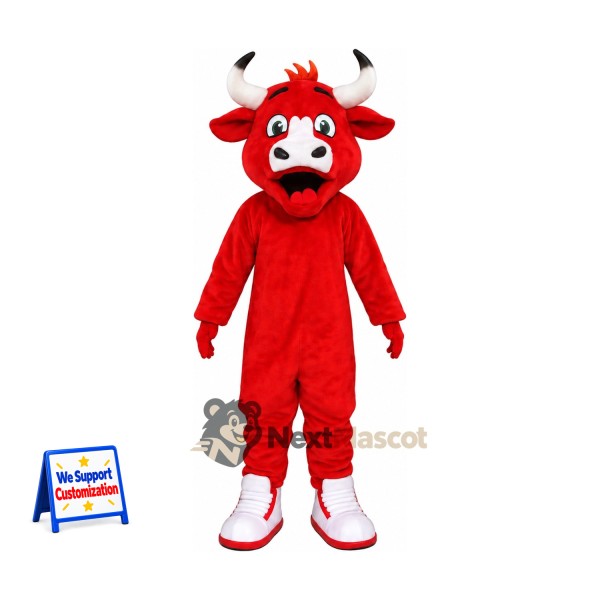 Bull Mascot Costume - Red for Grand Openings