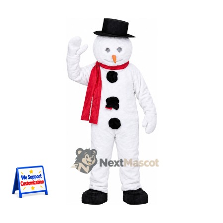 Snowman Mascot Costume - Large Black Buttons Snowman Mascot Costume - Large Black Buttons