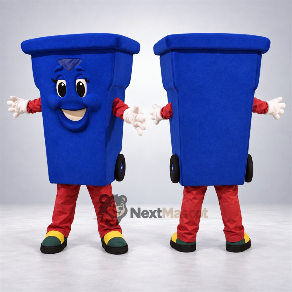 Bin Mascot Costume - Blue for Parades Bin Mascot Costume - Blue for Parades