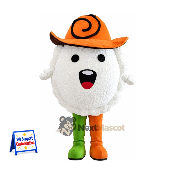 Ghost Mascot Costume - Orange Hat