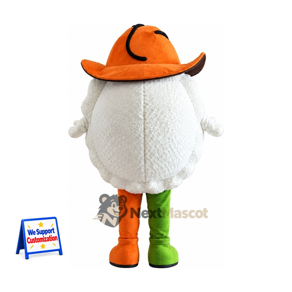 Ghost Mascot Costume - Orange Hat Ghost Mascot Costume - Orange Hat