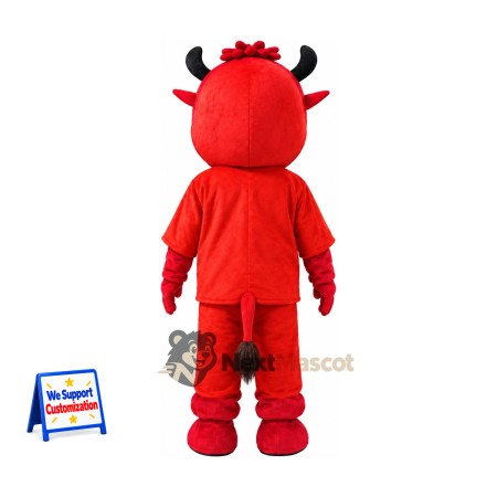 Bull Mascot Costume - Red, Red Shirt Bull Mascot Costume - Red, Red Shirt