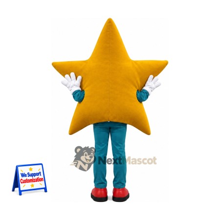 Star Mascot Costume - Yellow, Teal Pants Star Mascot Costume - Yellow, Teal Pants