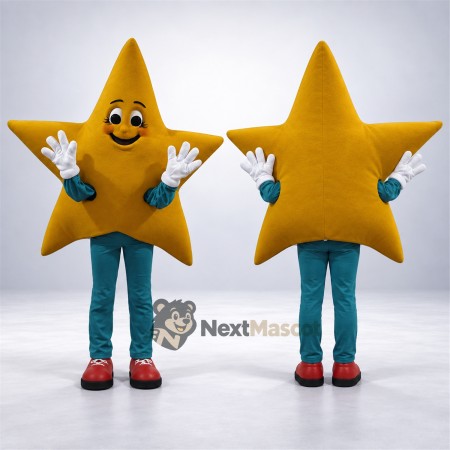 Star Mascot Costume - Yellow, Teal Pants Star Mascot Costume - Yellow, Teal Pants