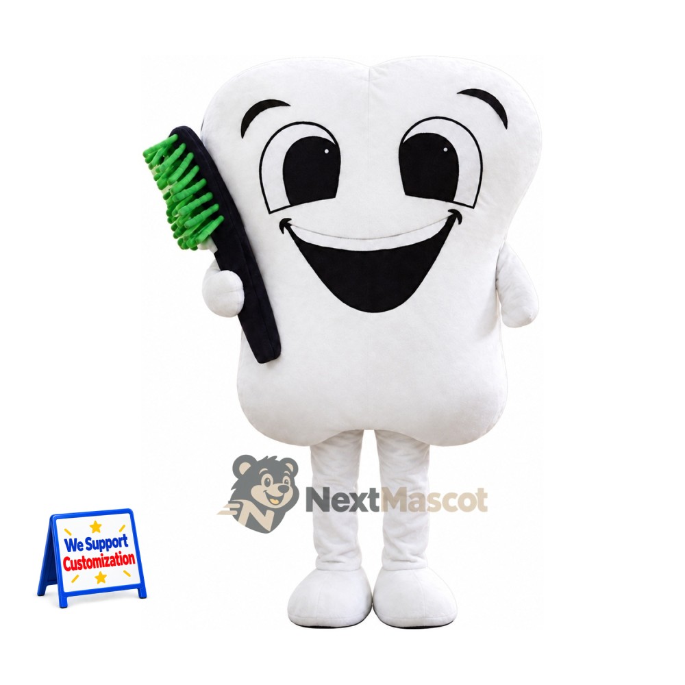 Tooth Mascot Costume - Toothbrush for School Spirit