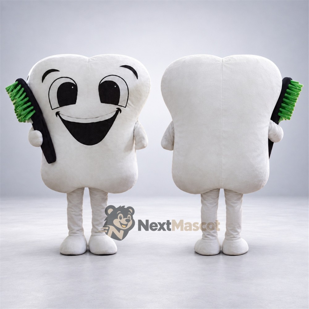 Tooth Mascot Costume - Toothbrush for School Spirit
