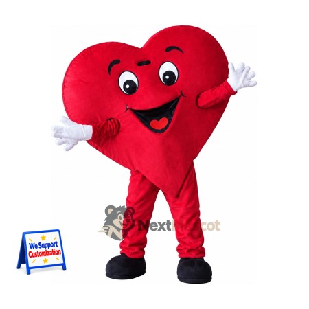 Heart Mascot Costume - Red for Community Events