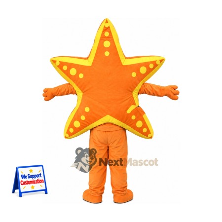Starfish Mascot Costume - Orange, Glasses for Ocean Events Starfish Mascot Costume - Orange, Glasses for Ocean Events