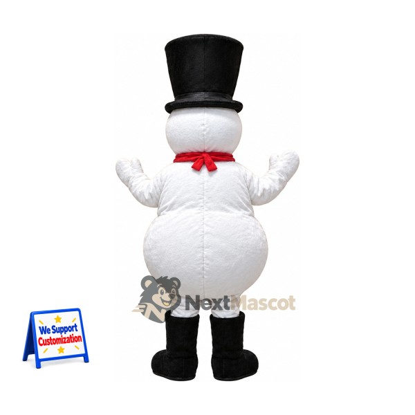 Snowman Mascot Costume - Black Hat for Parades Snowman Mascot Costume - Black Hat for Parades