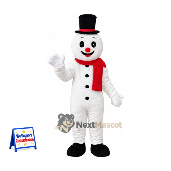 Snowman Mascot Costume - Black Hat for School Events