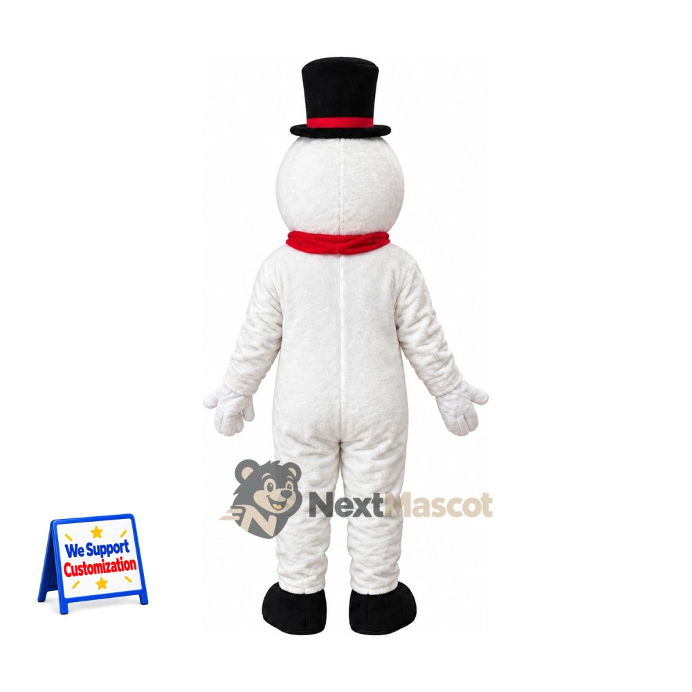 Snowman Mascot Costume - Black Hat for School Events Snowman Mascot Costume - Black Hat for School Events