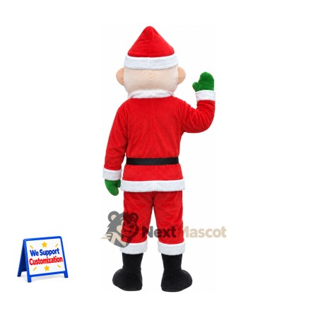 Santa Claus Mascot Costume - Green Mittens and Glasses Santa Claus Mascot Costume - Green Mittens and Glasses