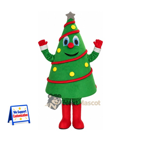 Christmas Tree Mascot Costume for Christmas Parties