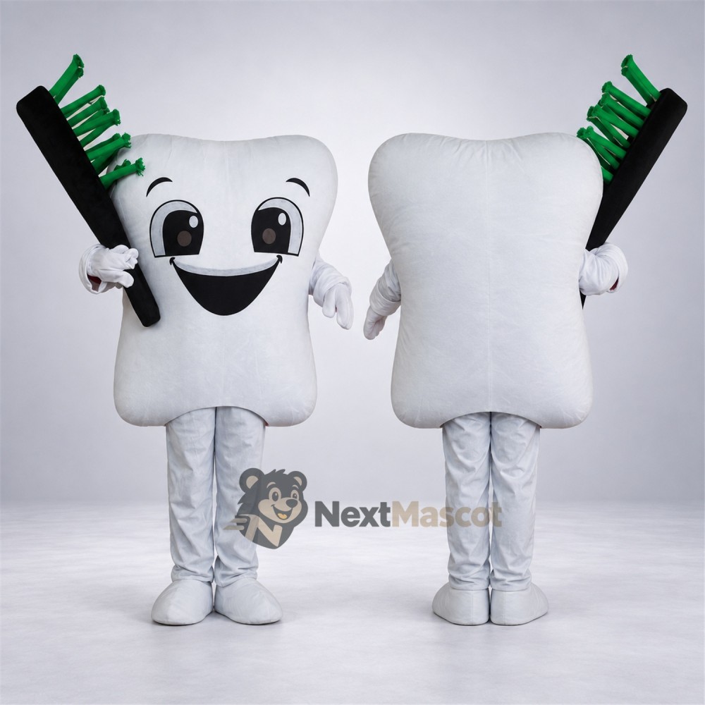 Tooth Mascot Costume - Toothbrush for Pep Rallies Tooth Mascot Costume - Toothbrush for Pep Rallies