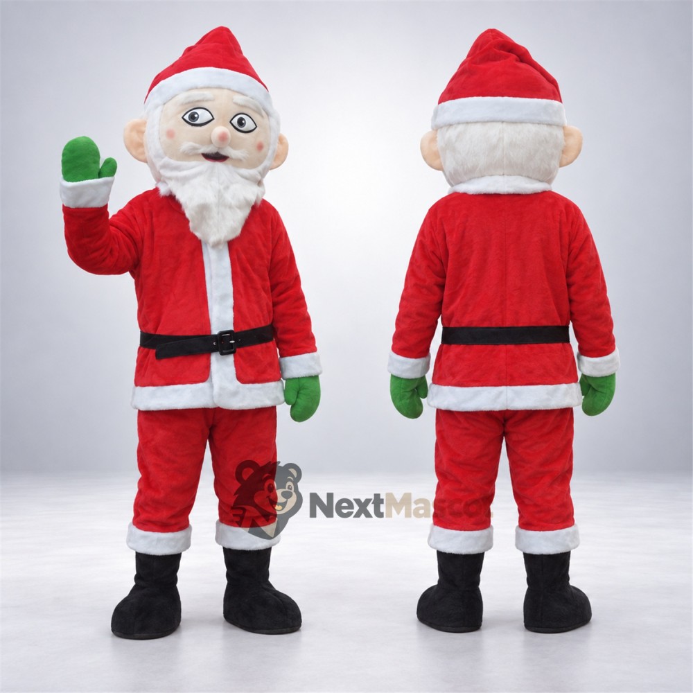 Santa Claus Mascot Costume - Glasses and Green Gloves Santa Claus Mascot Costume - Glasses and Green Gloves