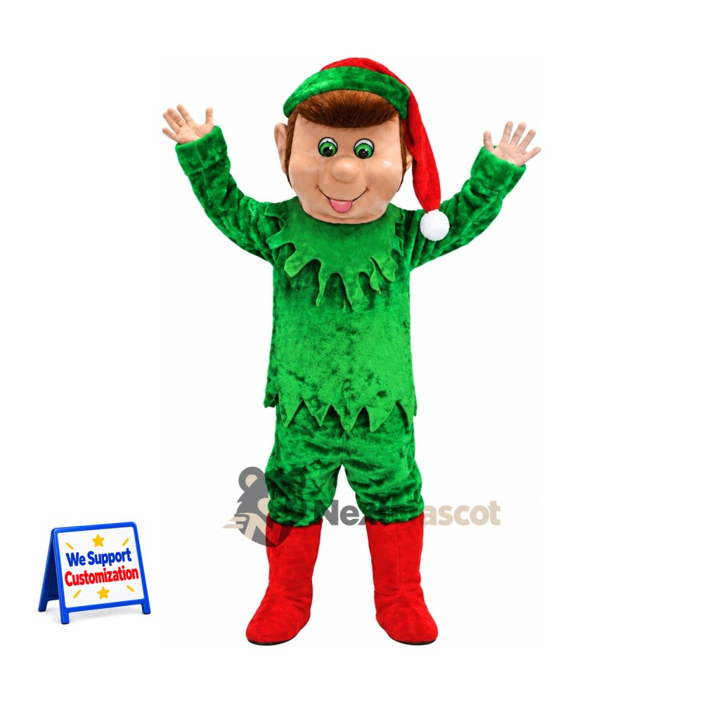 Christmas Elf Mascot Costume for Holiday Shows