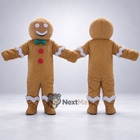 Gingerbread Man Mascot Costume for Christmas Parties Gingerbread Man Mascot Costume for Christmas Parties