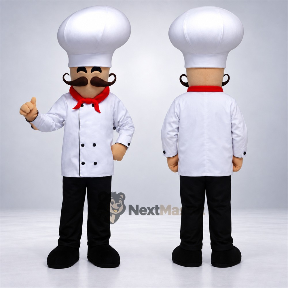 Chef Mascot Costume - Mustache for School Events Chef Mascot Costume - Mustache for School Events