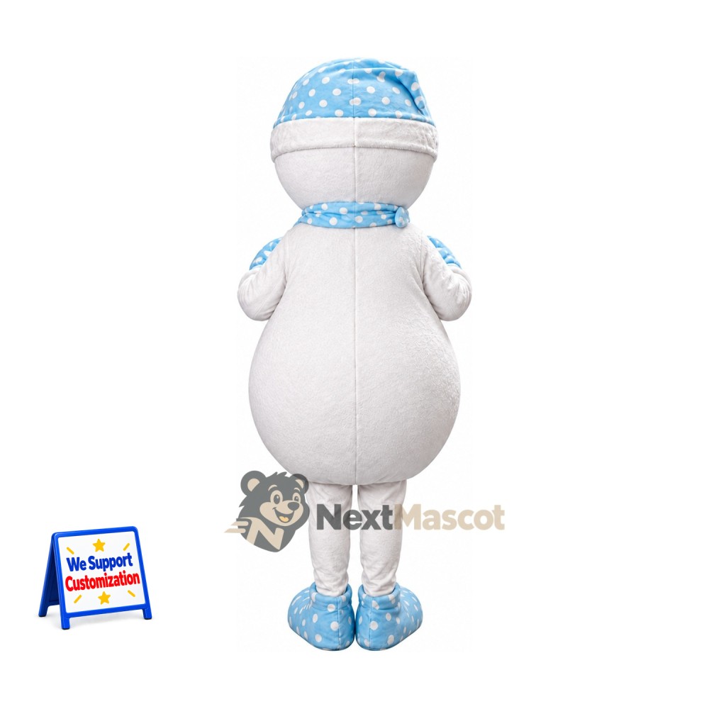 Snowman Mascot Costume - Blue Scarf