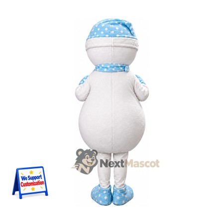 Snowman Mascot Costume - Blue Scarf