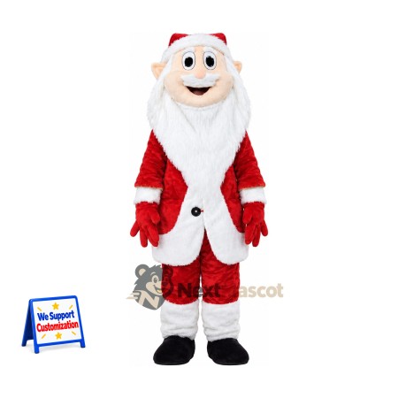 Santa Claus Mascot Costume - Long Pointed White Beard Santa Claus Mascot Costume - Long Pointed White Beard