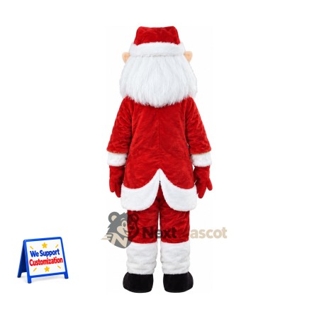 Santa Claus Mascot Costume - Long Pointed White Beard Santa Claus Mascot Costume - Long Pointed White Beard