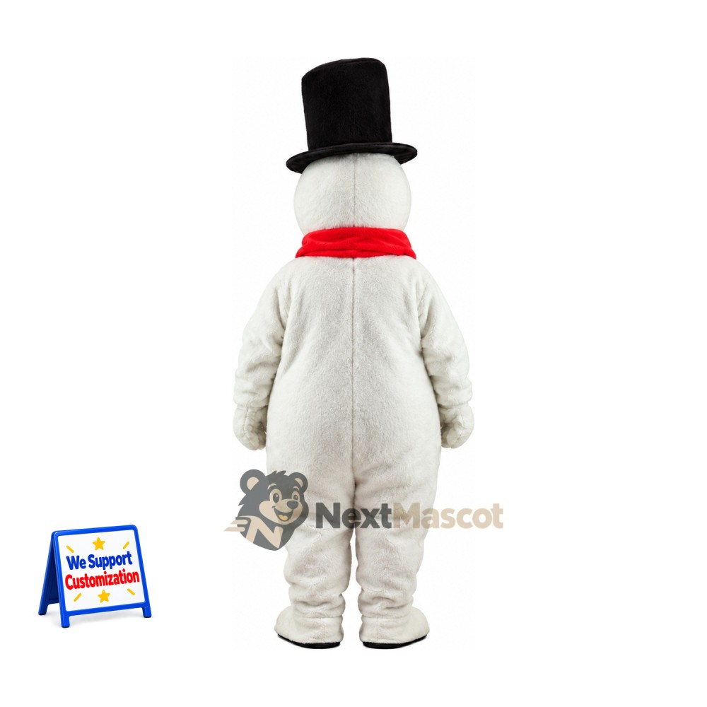 Snowman Mascot Costume - Black Hat for Community Events Snowman Mascot Costume - Black Hat for Community Events
