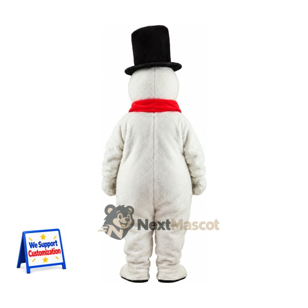 Snowman Mascot Costume - Black Hat for Community Events Snowman Mascot Costume - Black Hat for Community Events