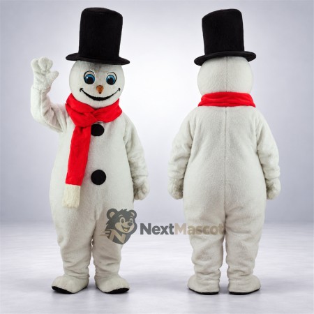 Snowman Mascot Costume - Black Hat for Community Events Snowman Mascot Costume - Black Hat for Community Events