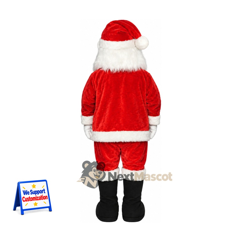 Santa Claus Mascot Costume - White Jacket Pockets for Christmas Events Santa Claus Mascot Costume - White Jacket Pockets for Christmas Events