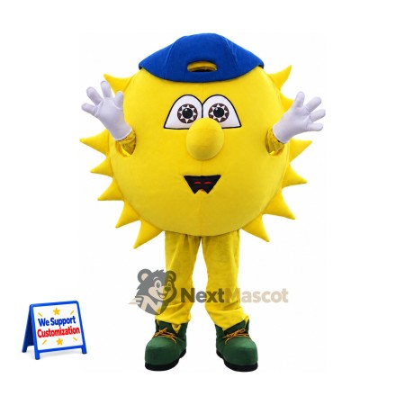 Sun Mascot Costume - Blue Cap for Parades Sun Mascot Costume - Blue Cap for Parades