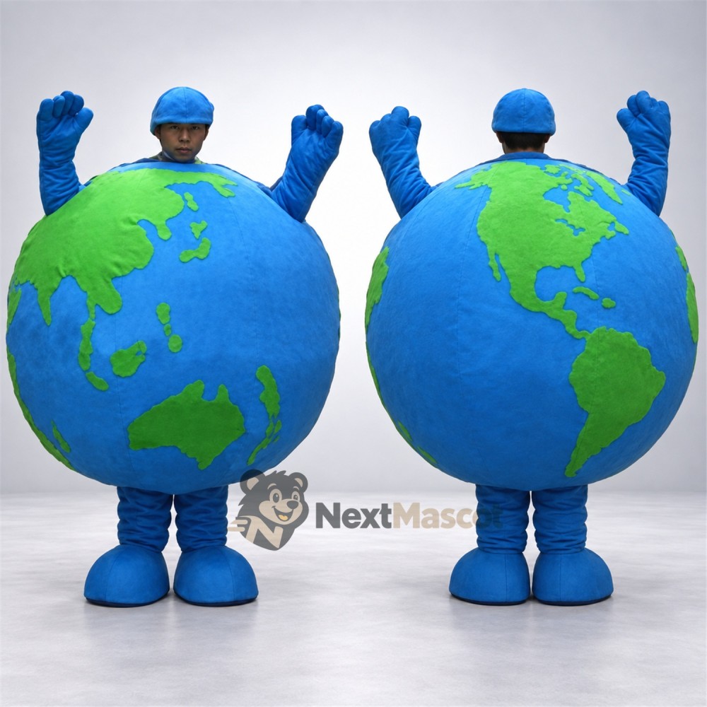 Earth Globe Mascot Costume - Blue Cap and Gloves Earth Globe Mascot Costume - Blue Cap and Gloves
