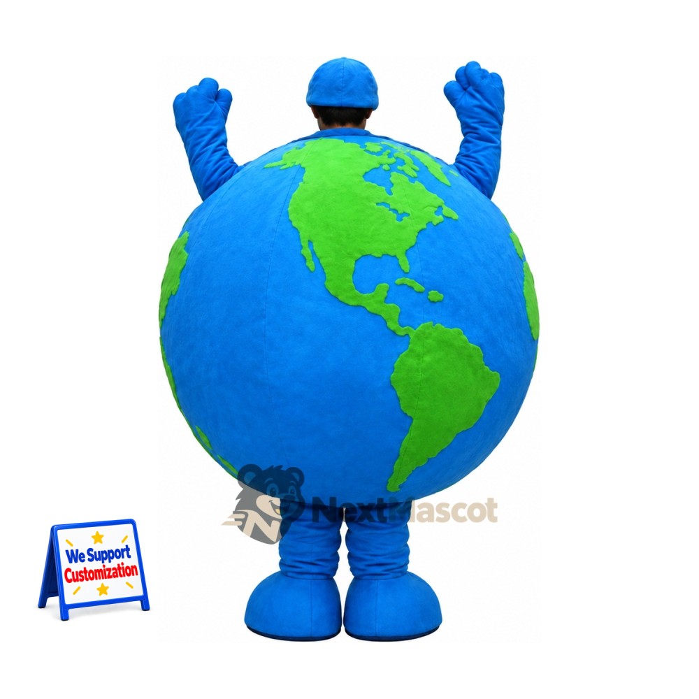 Earth Globe Mascot Costume - Blue Cap and Gloves Earth Globe Mascot Costume - Blue Cap and Gloves