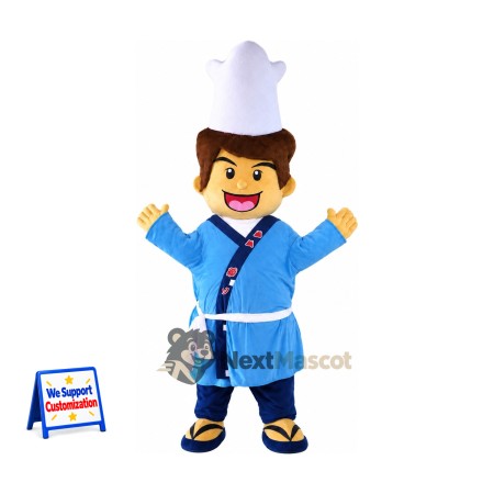 Chef Mascot Costume - Blue Outfit for School Events Chef Mascot Costume - Blue Outfit for School Events
