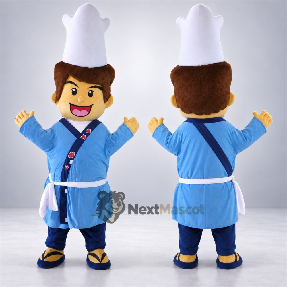 Chef Mascot Costume - Blue Outfit for School Events Chef Mascot Costume - Blue Outfit for School Events