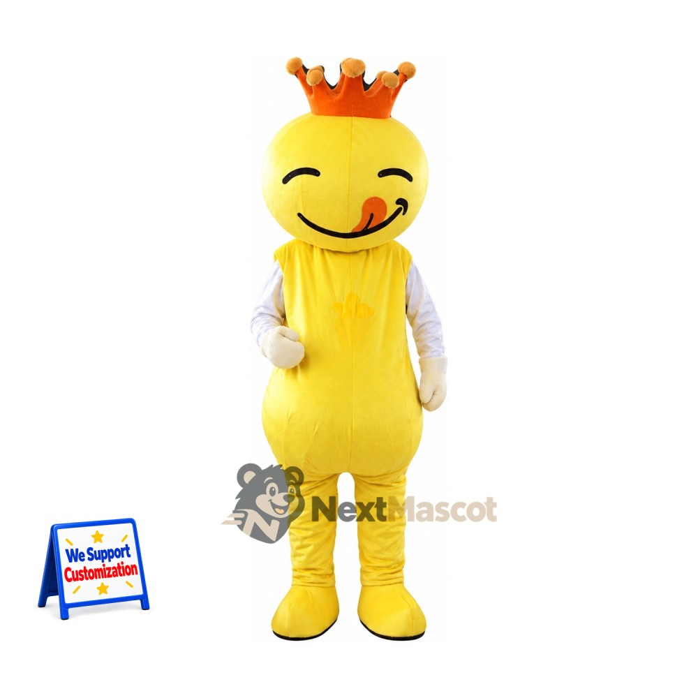 Character Mascot Costume - Yellow, Crown Character Mascot Costume - Yellow, Crown
