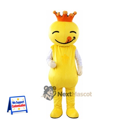 Character Mascot Costume - Yellow, Crown Character Mascot Costume - Yellow, Crown