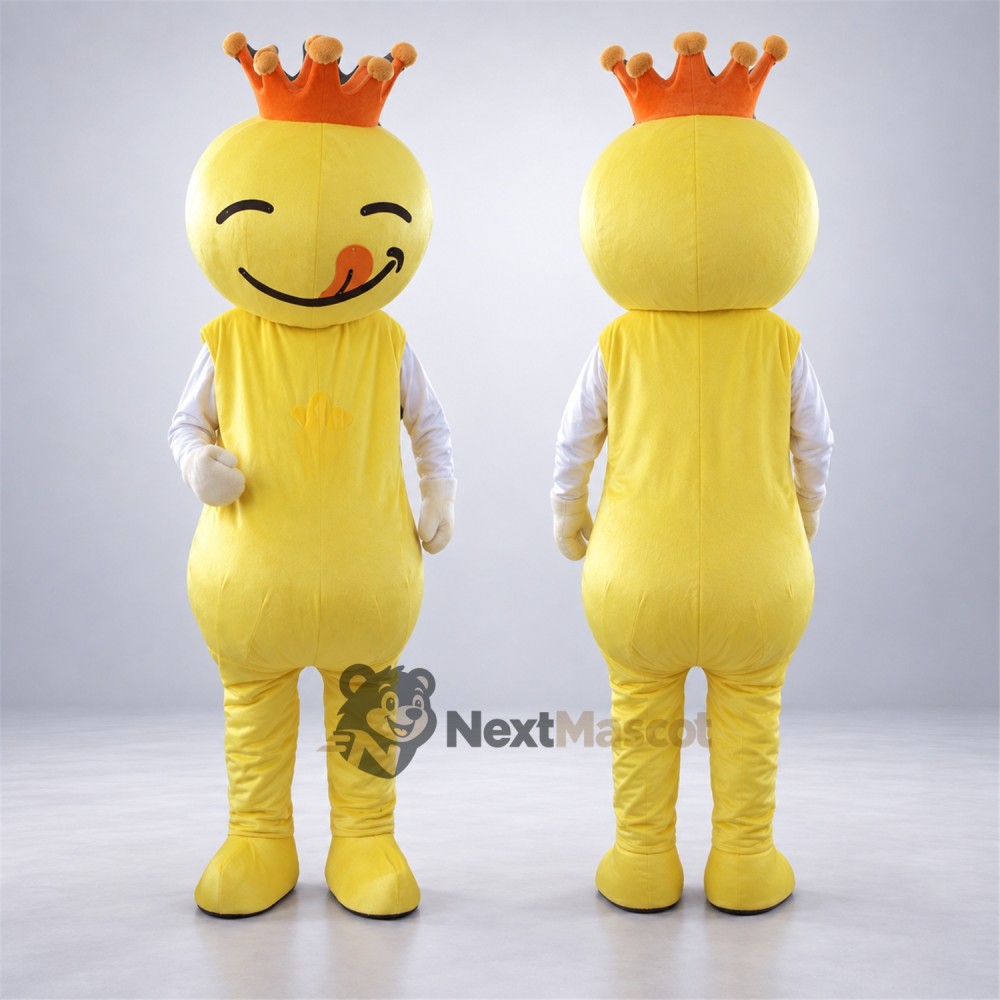 Character Mascot Costume - Yellow, Crown Character Mascot Costume - Yellow, Crown