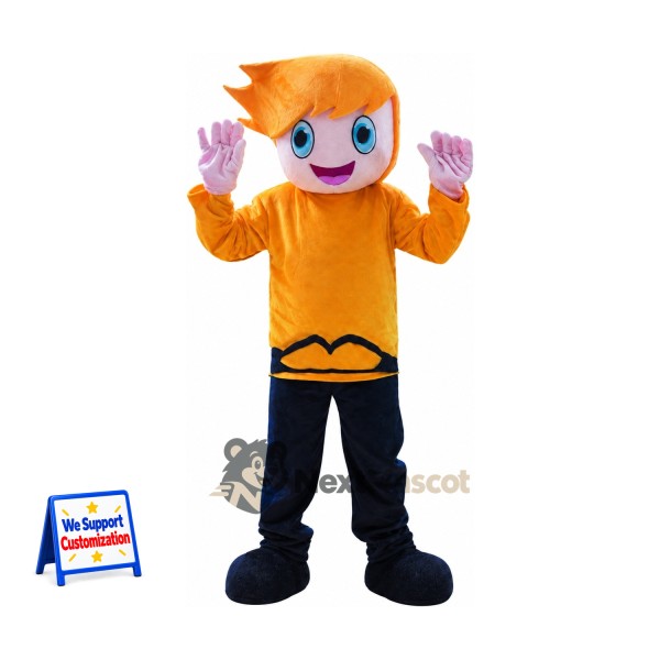 Boy Mascot Costume - Orange Shirt