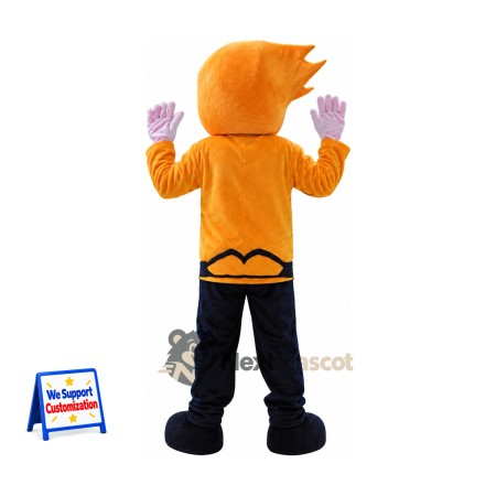 Boy Mascot Costume - Orange Shirt Boy Mascot Costume - Orange Shirt
