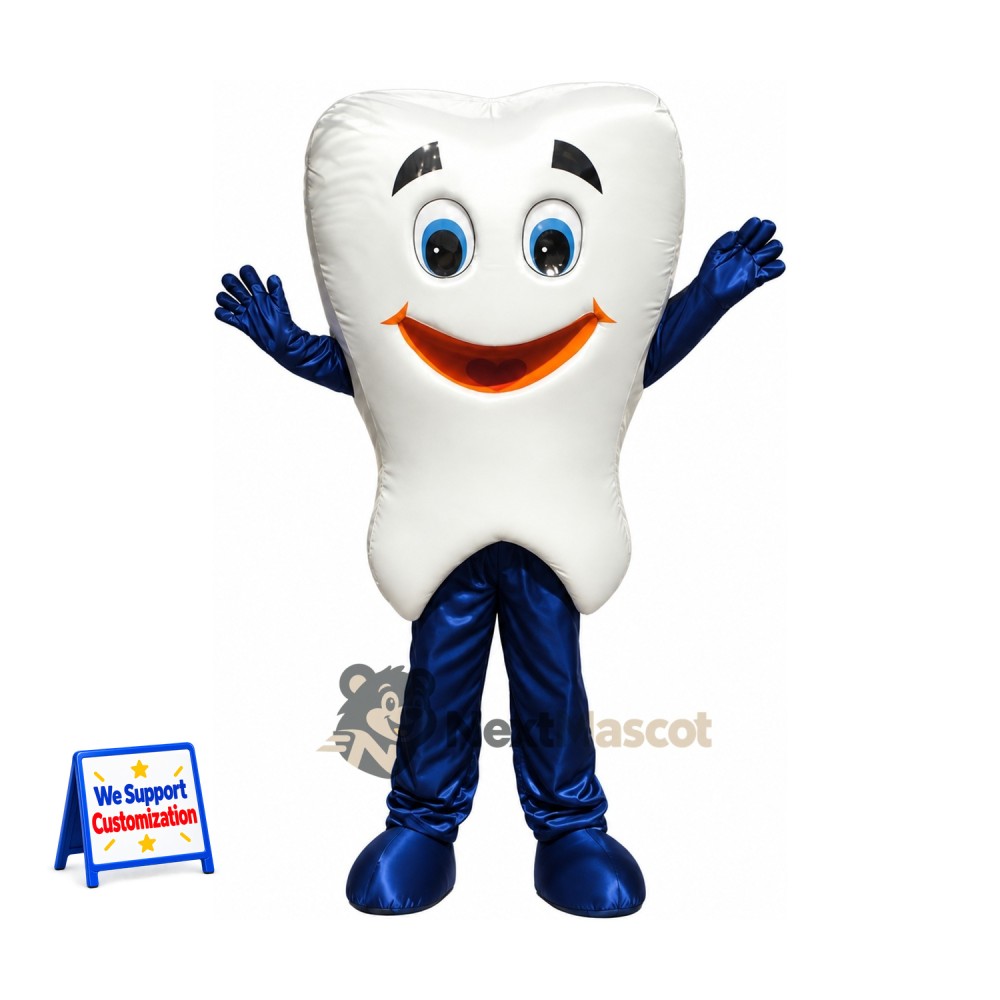 Tooth Mascot Costume - Blue Legs Tooth Mascot Costume - Blue Legs