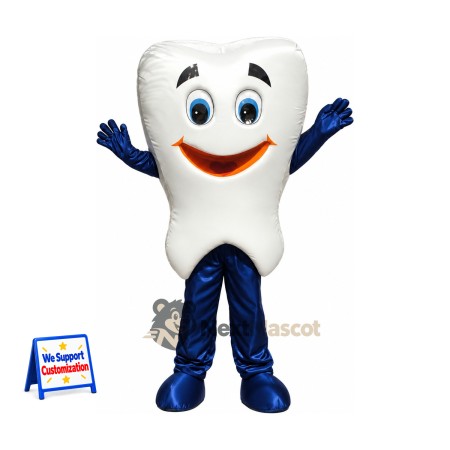 Tooth Mascot Costume - Blue Legs Tooth Mascot Costume - Blue Legs