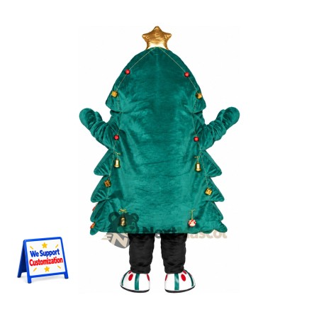 Christmas Tree Mascot Costume - Gold Star and White Sneakers Christmas Tree Mascot Costume - Gold Star and White Sneakers
