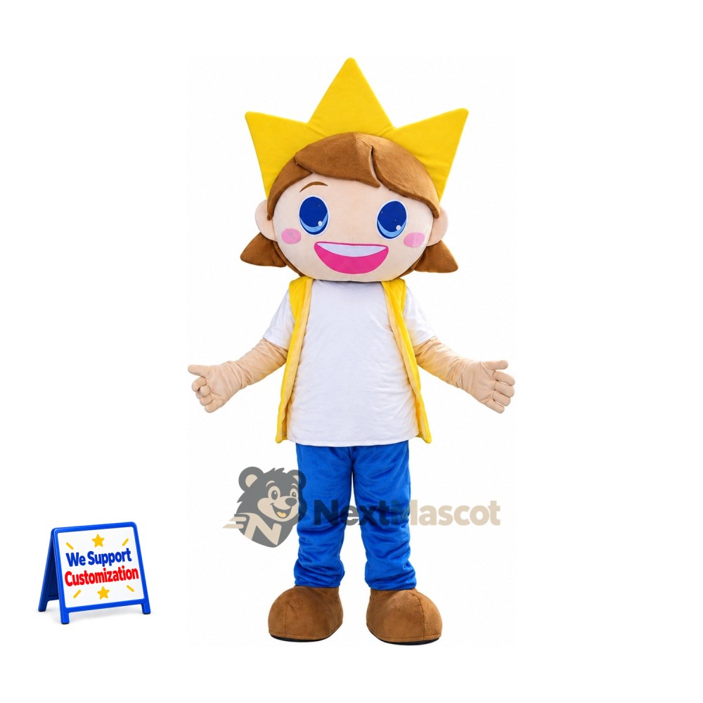 Sun Head Boy Mascot Costume Sun Head Boy Mascot Costume