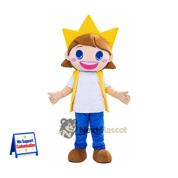 Sun Head Boy Mascot Costume