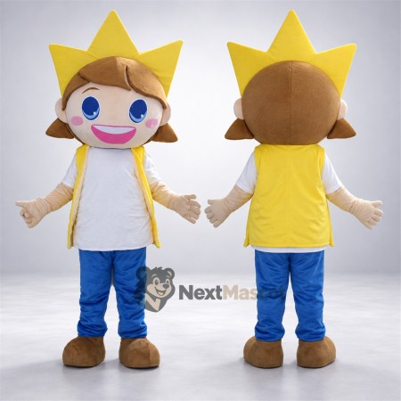 Sun Head Boy Mascot Costume Sun Head Boy Mascot Costume